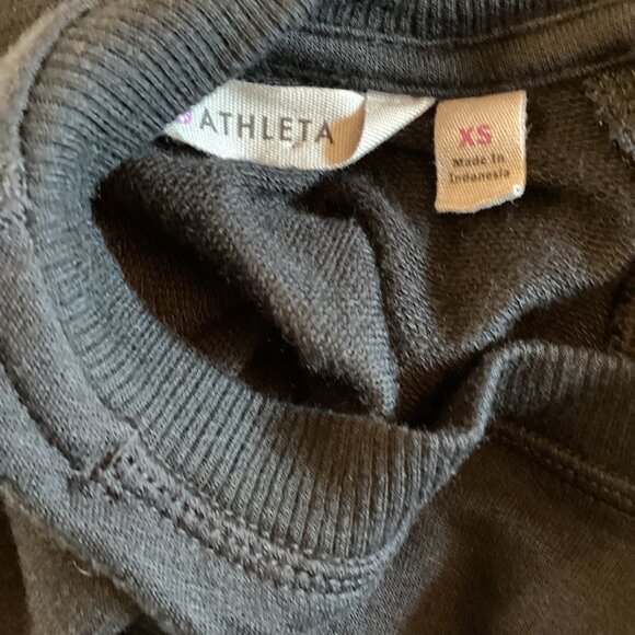 Athleta Dress Size XS Xsmall Criss Cross Sweatshirt Black Long-Sleeve Modal Tuni - Picture 2 of 7